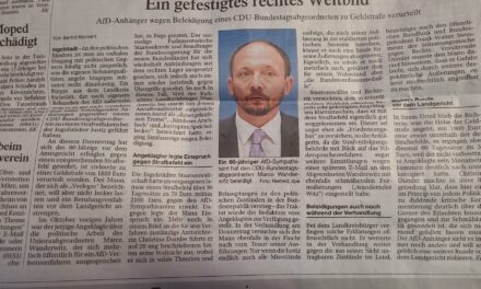Zeitungsbericht über Verhandlung