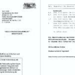 Abschlussrechnung und Antwort darauf