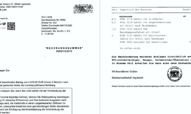 Abschlussrechnung und Antwort darauf