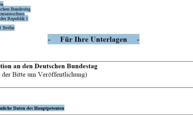 Meine Petition von 2017 zum Thema