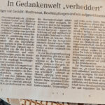 Zeitungsbericht über Verhandlung